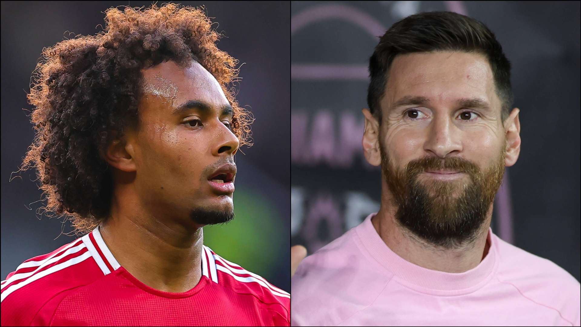 Joshua Zirkzee and Lionel Messi