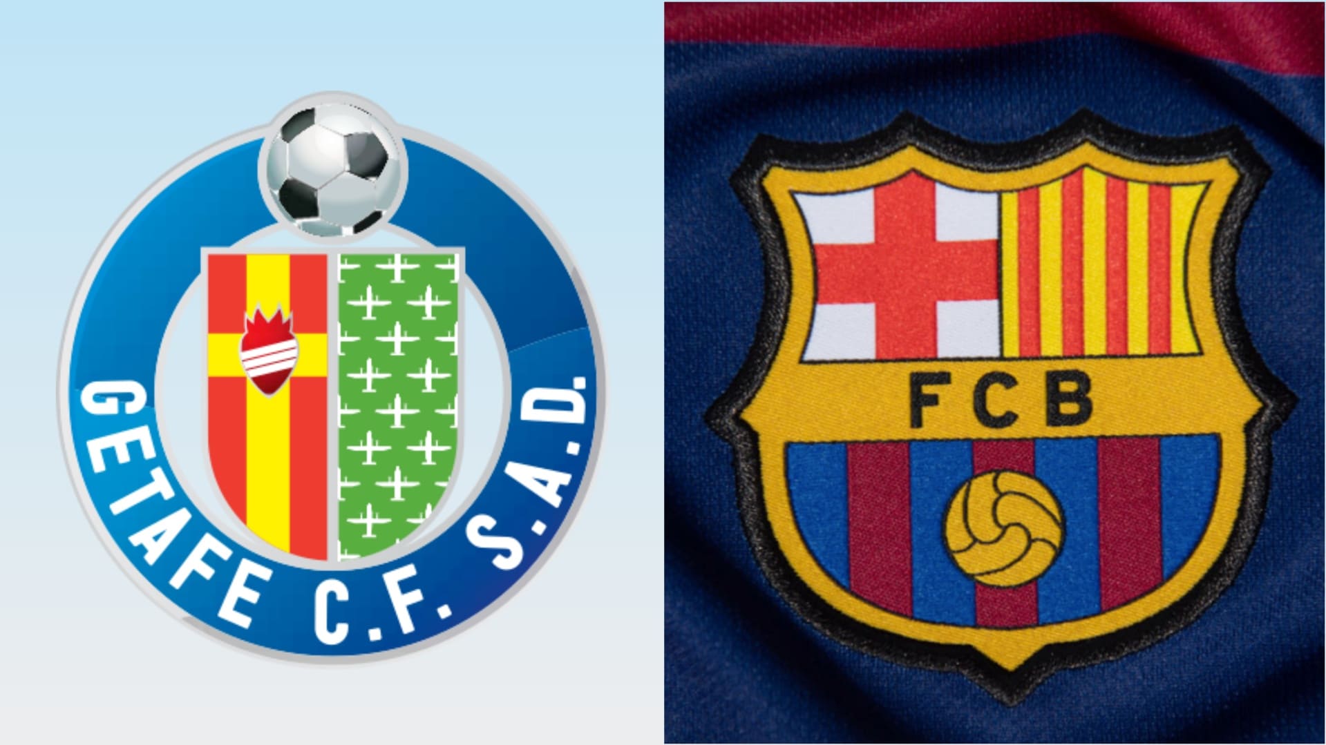 The badges of Getafe and Barcelona