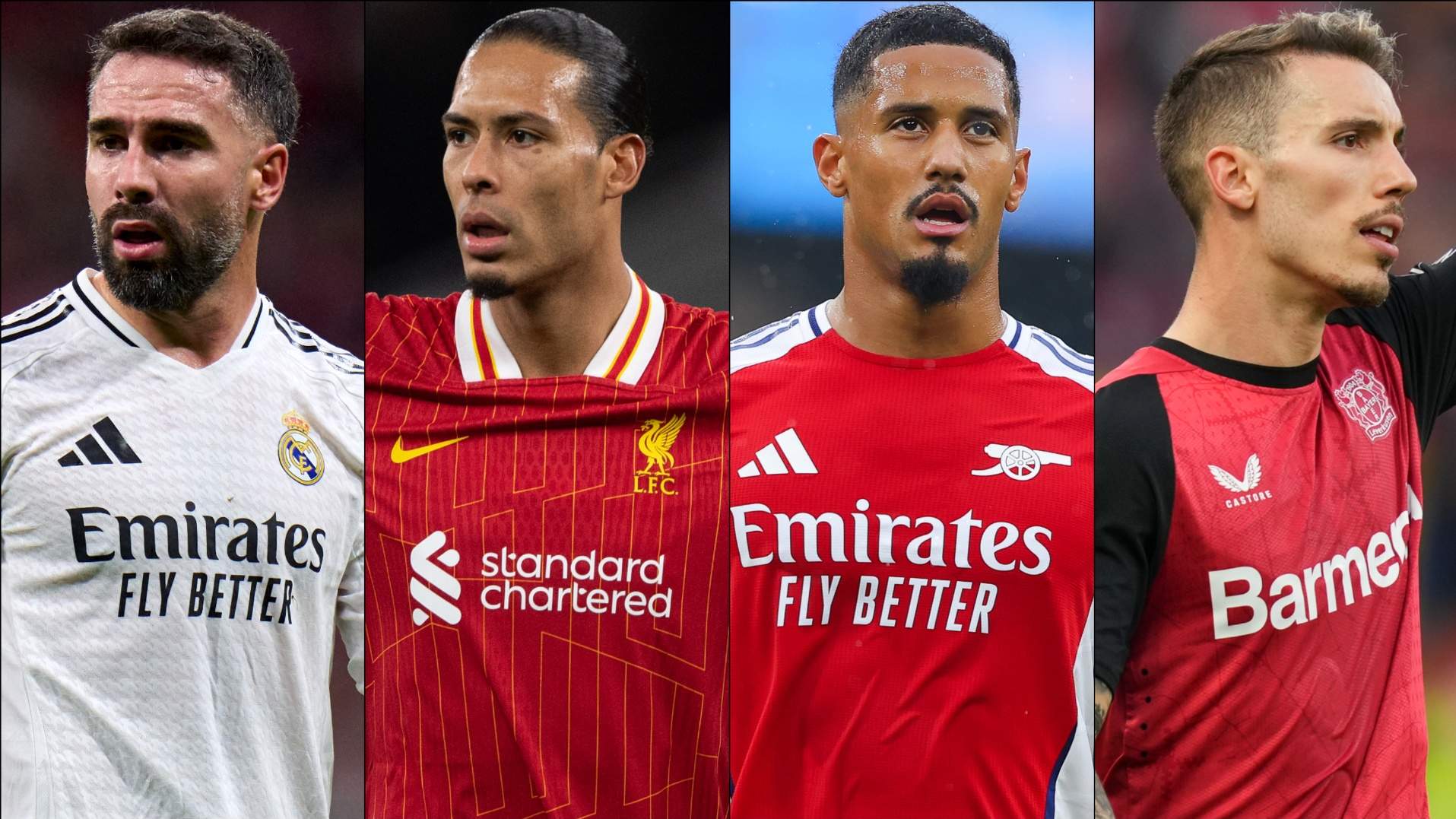 Dani Carvajal, Virgil van Dijk, William Saliba, Alejandro Grimaldo