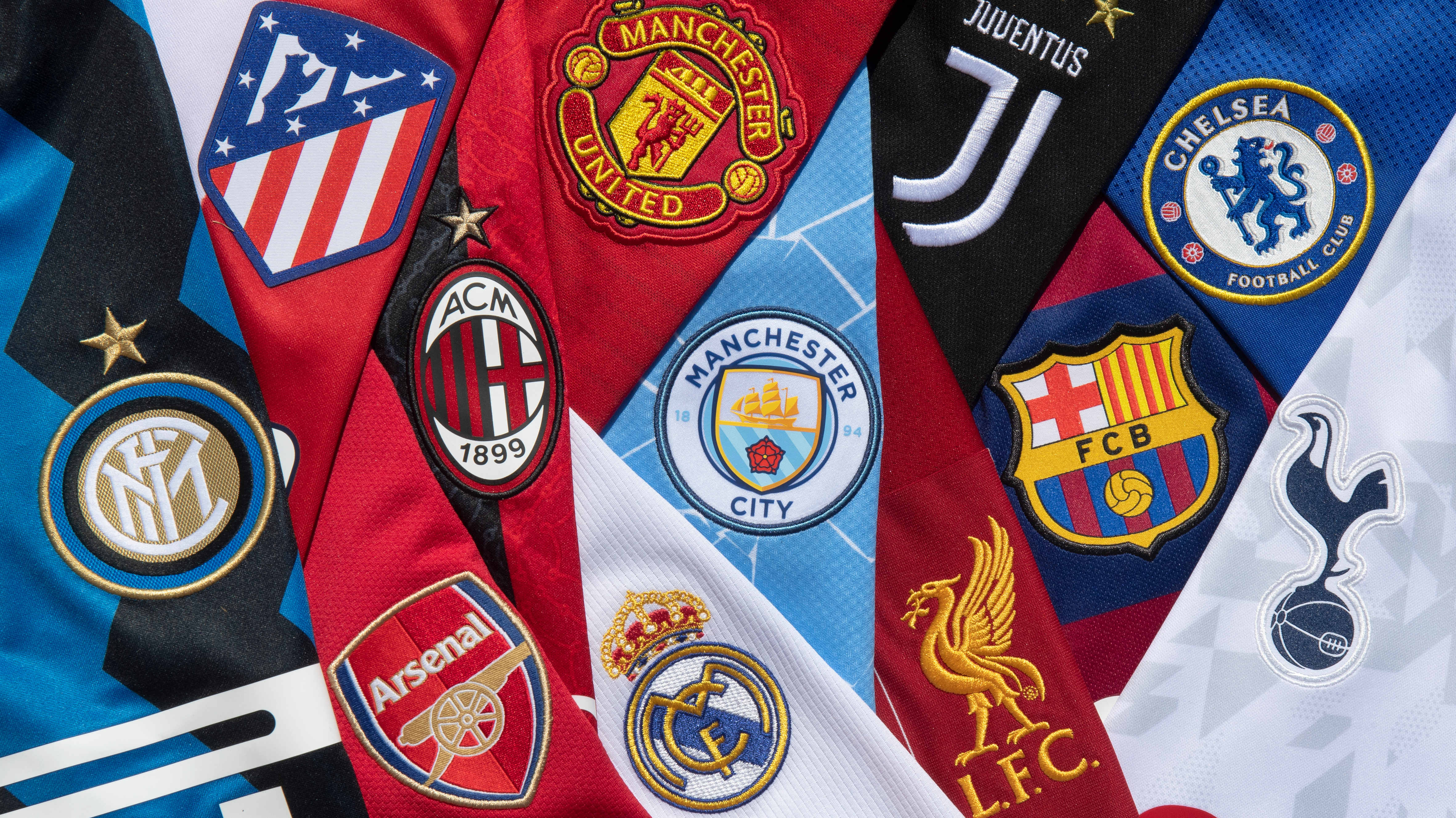 The Club Badges of the 12 European Super League teams