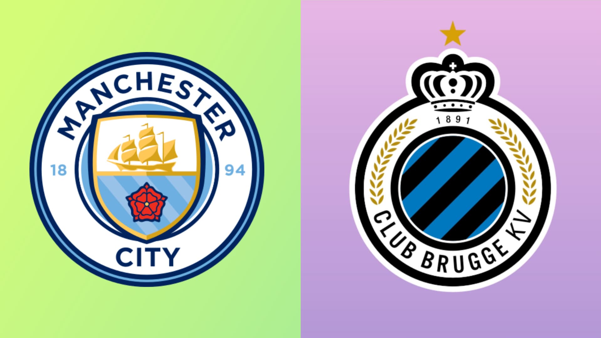 Manchester City and Club Brugge badges