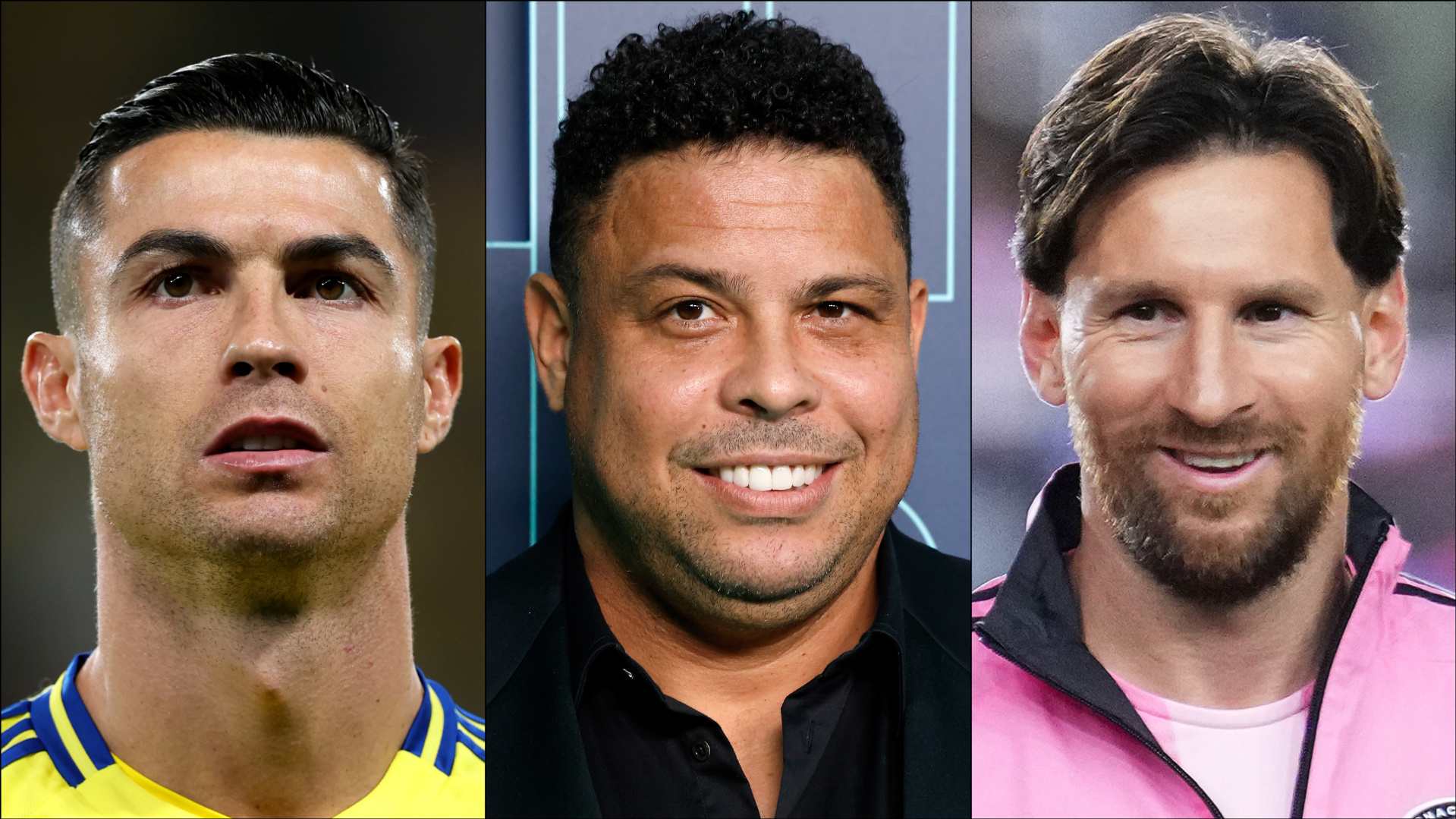 Cristiano Ronaldo, Ronaldo Nazario and Lionel Messi