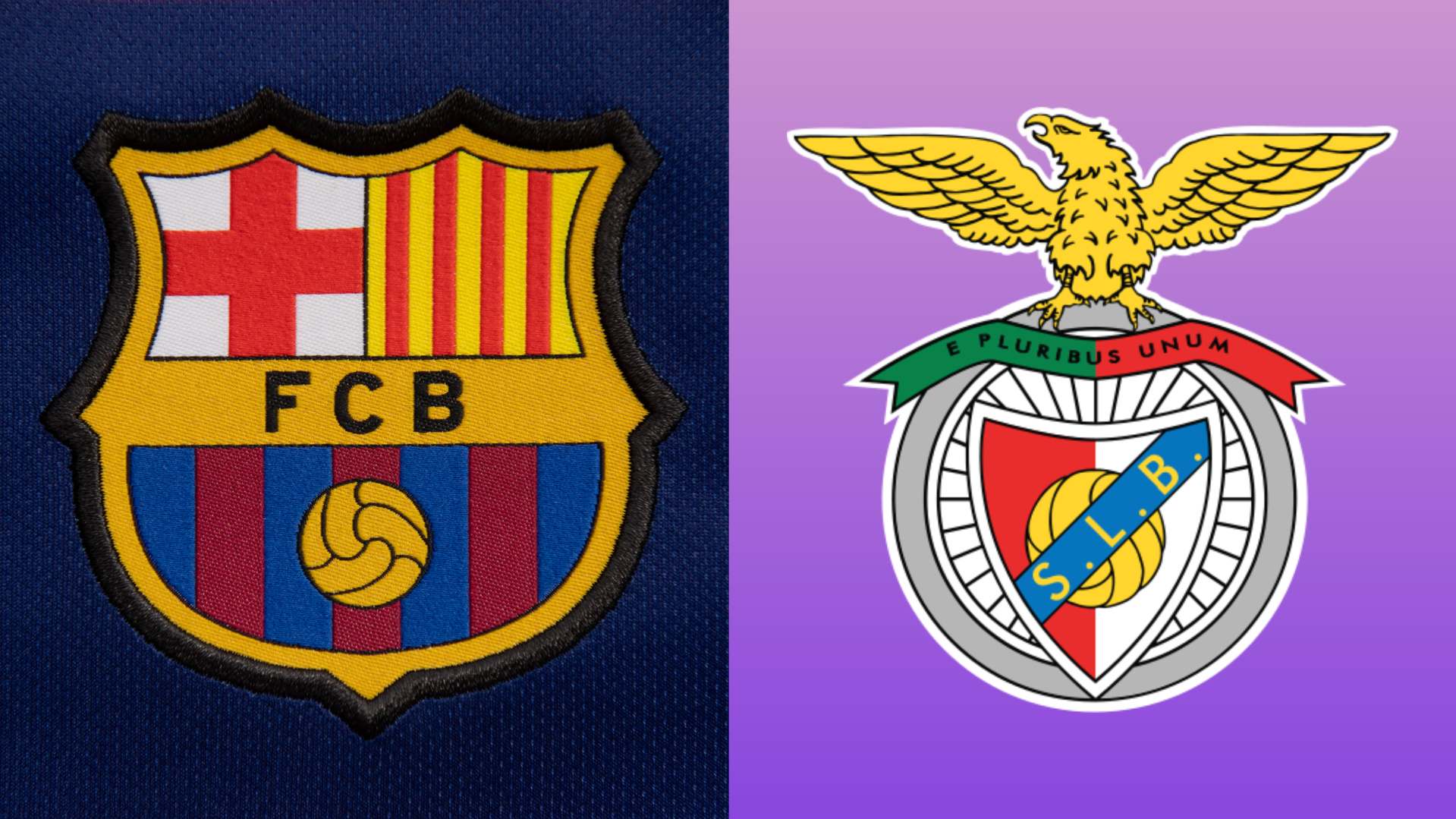 Barcelona and Benfica badges